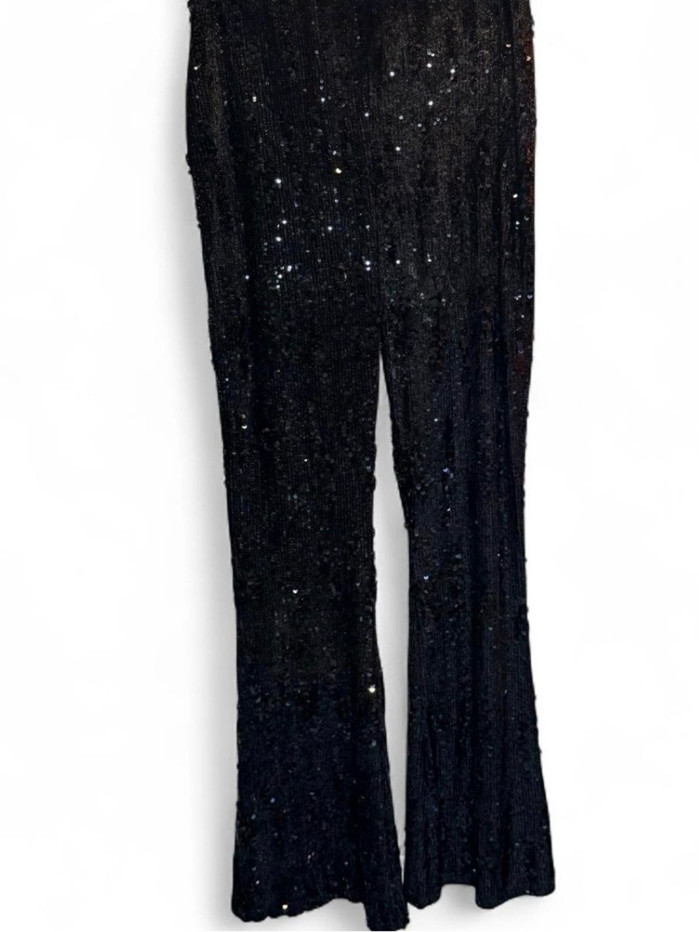 New w tag! Dead Stock. Sequin black flare pants.